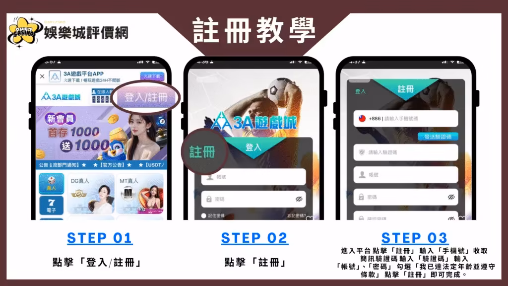 3A財神娛樂城註冊教學